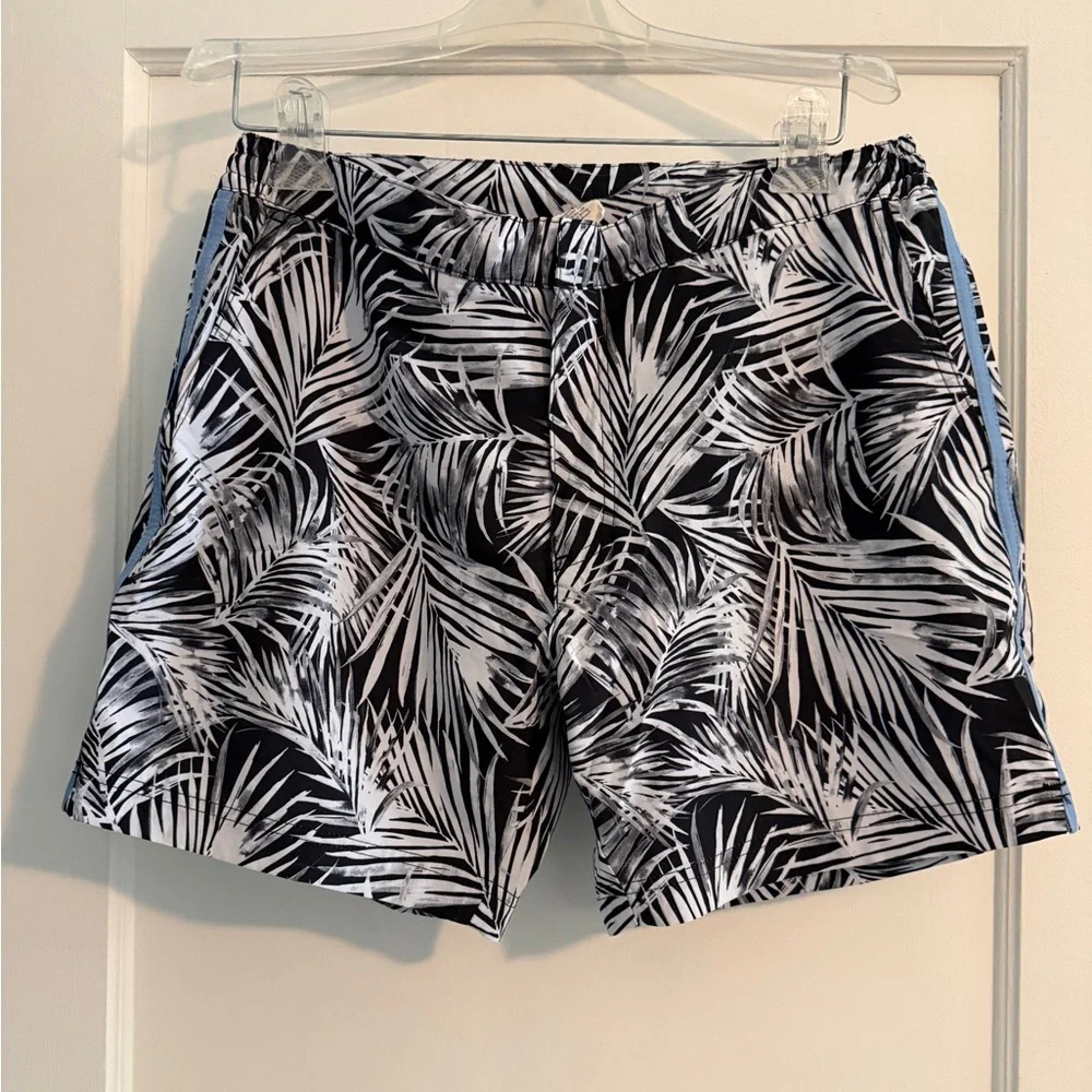 Fair Harbor Sextant Swim Trunk Inner Lined Swim Trunks Black Palm 30